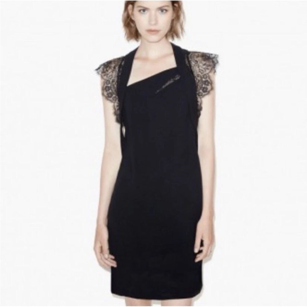 The Kooples black lace sleeve mini dress size XXS